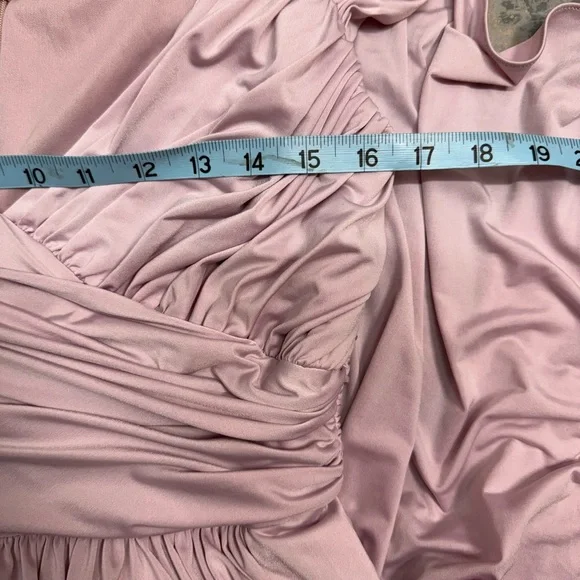 After Six 6697 Bridesmaid Dress Evening Gown Light Rose Pink Stretch Jersey 12 - Picture 9 of 11